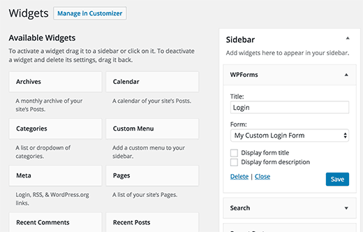 Agregar formulario de inicio de sesión personalizado a un widget de barra lateral Agregar formulario de inicio de sesión personalizado a un widget de barra lateral