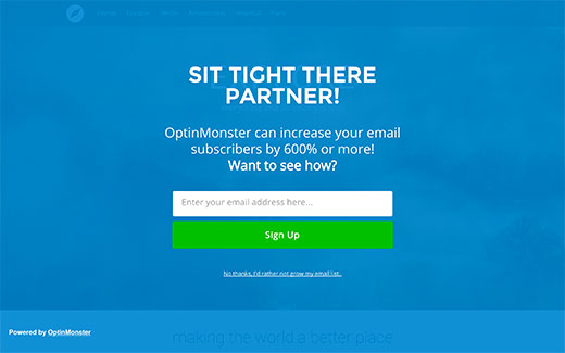 Puerta de bienvenida de pantalla completa o anuncio intersticial en un sitio de WordPress 