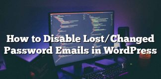 Cómo deshabilitar correos electrónicos de contraseña perdidos / cambiados en WordPress
