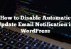 Cómo deshabilitar la notificación automática de correo electrónico de actualización en WordPress