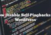 Cómo deshabilitar Self Pingbacks en WordPress