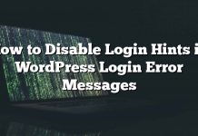 Cómo deshabilitar sugerencias de inicio de sesión en WordPress Mensajes de error de inicio de sesión