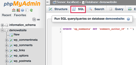 Eliminar la dirección IP de comentarios anteriores en WordPress 