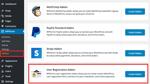Instalar complemento de registro de usuario 