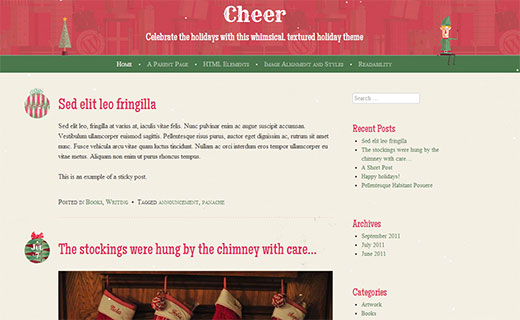 Cheer - Un tema de Navidad para tu blog de WordPress