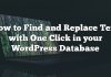 Cómo encontrar y reemplazar texto con un clic en su base de datos de WordPress