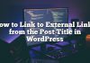 Cómo enlazar a enlaces externos desde el título del mensaje en WordPress