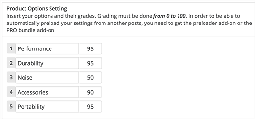 Opciones de producto Opciones de producto