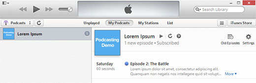 Vista previa de tu podcast en iTunes 