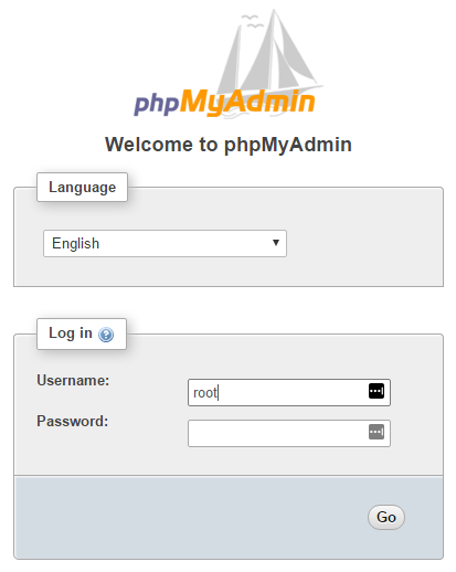 iniciando sesión en PHPMyAdmin 