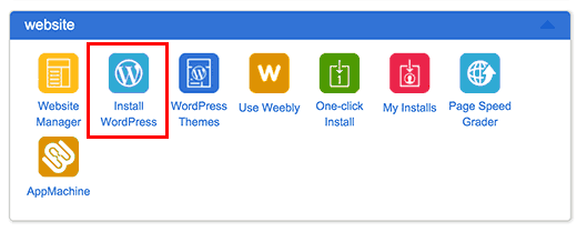 Instalar el icono de WordPress en el panel de cPanel de Bluehost 