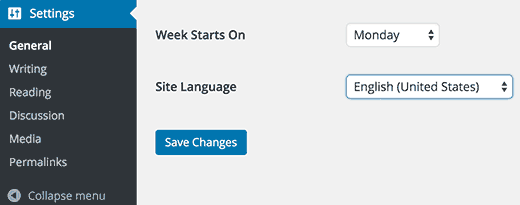 Cambiando el idioma en WordPress 