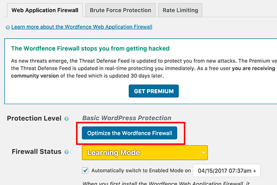 Optimizar el firewall de Wordfence 
