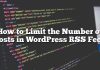 Cómo limitar el número de publicaciones en WordPress RSS Feed