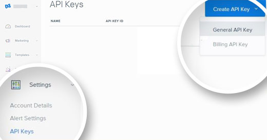 Obtener clave de API para SendGrid Obtener clave de API para SendGrid