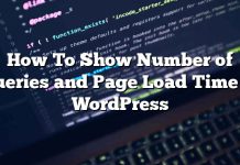 Cómo mostrar el número de consultas y el tiempo de carga de la página en WordPress