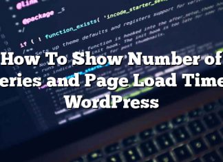 Cómo mostrar el número de consultas y el tiempo de carga de la página en WordPress
