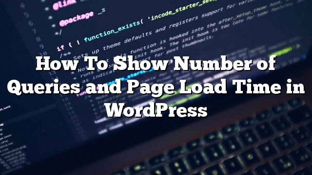 Cómo mostrar el número de consultas y el tiempo de carga de la página en WordPress_5d9ede551108c.jpeg
