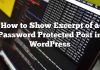 Cómo mostrar extracto de una publicación protegida con contraseña en WordPress