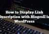 Cómo mostrar la descripción del enlace con Blogroll en WordPress
