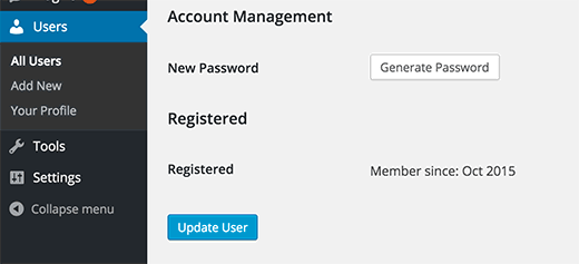 Mostrando la fecha de registro de miembro en el perfil de usuario de WordPress 