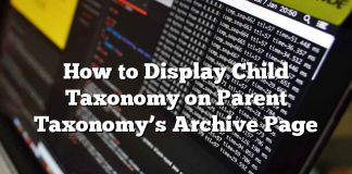 Cómo mostrar la taxonomía infantil en la página de archivo de Taxonomía principal