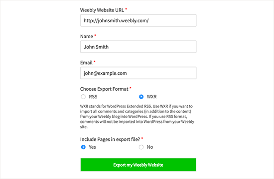 Weebly a WordPress Importador 