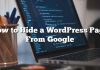 Cómo ocultar una página de WordPress de Google