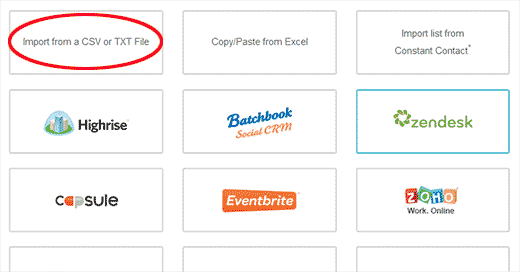 Importar desde CSV Importar desde CSV