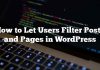 Cómo permitir a los usuarios filtrar publicaciones y páginas en WordPress