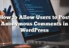 Cómo permitir que los usuarios publiquen comentarios anónimos en WordPress