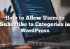 Cómo permitir que los usuarios se suscriban a categorías en WordPress