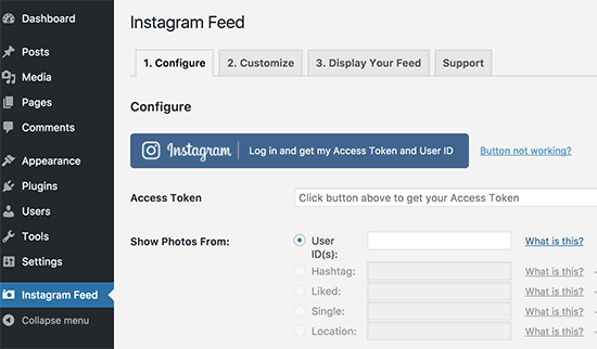 Obtenga el token de acceso y la identificación de usuario de Instagram 