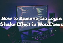 Cómo quitar el efecto Shake de inicio de sesión en WordPress