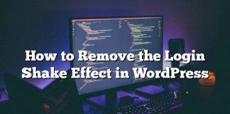 Cómo quitar el efecto Shake de inicio de sesión en WordPress