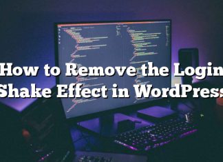 Cómo quitar el efecto Shake de inicio de sesión en WordPress