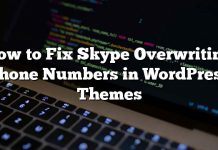 Cómo reparar Skype que sobrescribe los números de teléfono en WordPress Themes