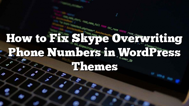 Cómo reparar Skype que sobrescribe los números de teléfono en WordPress Themes_5d9edf0a9bad1.jpeg