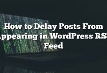 Cómo retrasar la publicación de publicaciones en WordPress RSS Feed