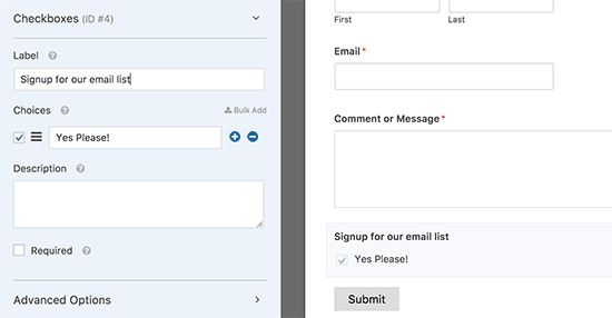 Editar casilla de verificación 