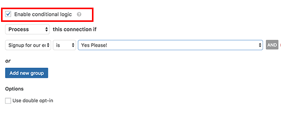 Habilitar la lógica condicional 