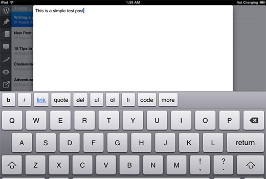 Escribir una publicación en la aplicación WordPress para iPhone o iPad 
