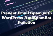 Evite el spam de correo electrónico con la función WordPress AntiSpamBot