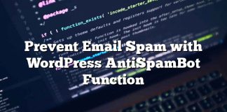 Evite el spam de correo electrónico con la función WordPress AntiSpamBot