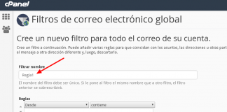 Filtros de correo a nivel de cuenta