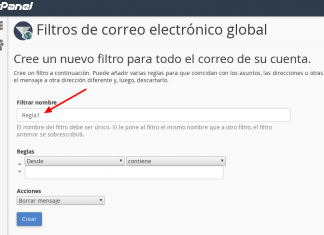Filtros de correo a nivel de cuenta
