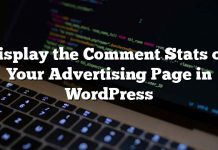 Mostrar las estadísticas de comentarios en su página de publicidad en WordPress