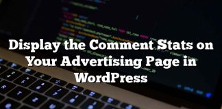 Mostrar las estadísticas de comentarios en su página de publicidad en WordPress