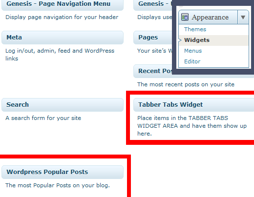 Widgets de Tabber 