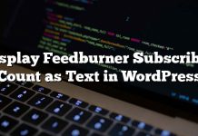 Mostrar recuento de suscriptores de Feedburner como texto en WordPress